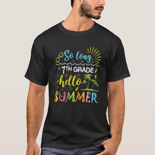 Lange 7e graad Hallo zomerdag op school T-shirt (Voorkant)
