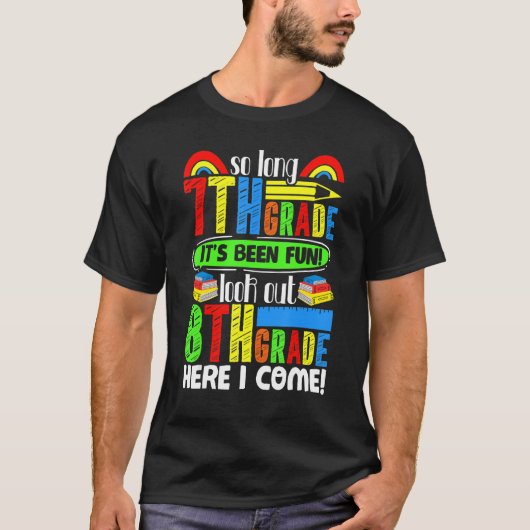 Lange 7e graad Kijk uit op 8e graad hier kom ik T-shirt (Voorkant)