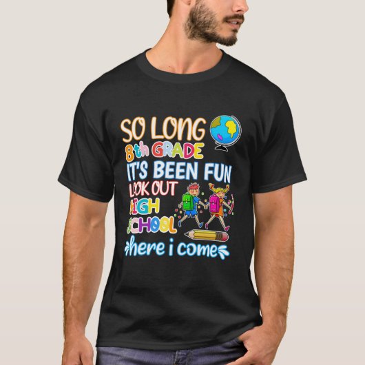 Lange 8e graad Hallo Afstuderen van de middelbare T-shirt (Voorkant)