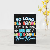 Lange 8e graad Hallo High School Afstuderen Fun Kaart (Gele Bloem)