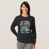 Lange 8e graad Hallo High School Afstuderen Fun T-shirt (Voorkant volledig)