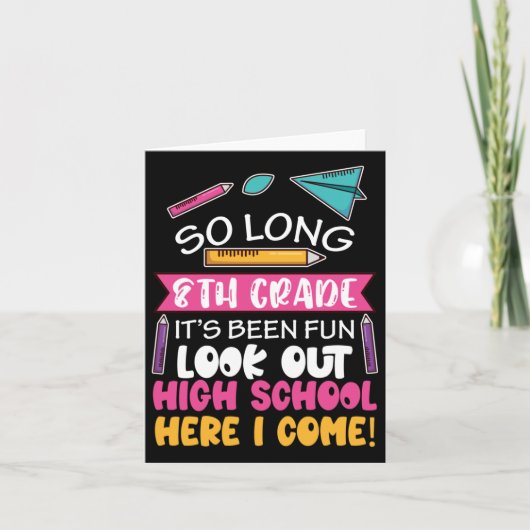 Lange 8e graad Hallo middelbare school Kaart (Voorkant)