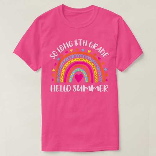 Lange 8e graad Hallo Student kind zomerreces T-shirt (Design voorkant)