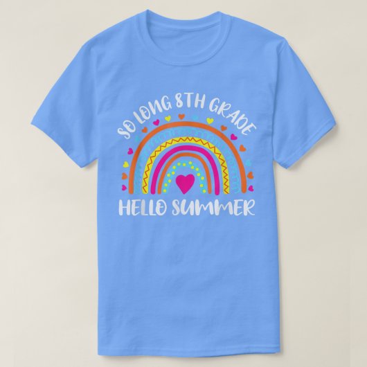 Lange 8e graad Hallo Student kind zomerreces T-shirt (Design voorkant)