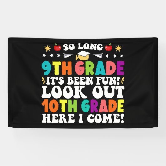 Lange 9de graad Kijk uit 10de graad hier. Spandoek (Horizontaal)