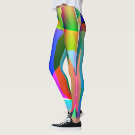 Lange abstracte legging in meerdere kleuren