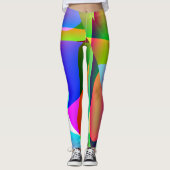 Lange abstracte legging in meerdere kleuren (Voorkant)