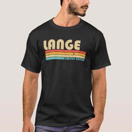 LANGE Achternaam Funny Retro  jaren 80 90 Verjaard T-shirt (Voorkant)