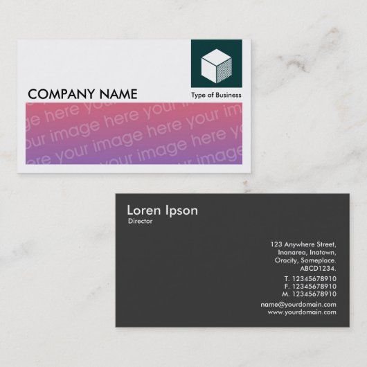 Lange Afbeelding - Logo en paneel - Donkergroen Visitekaartje (Voorkant / Achterkant)