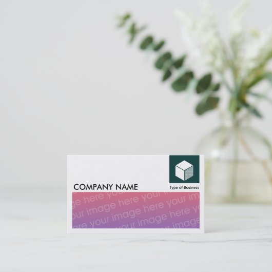 Lange Afbeelding - Logo en paneel - Donkergroen Visitekaartje (Staand voorkant)