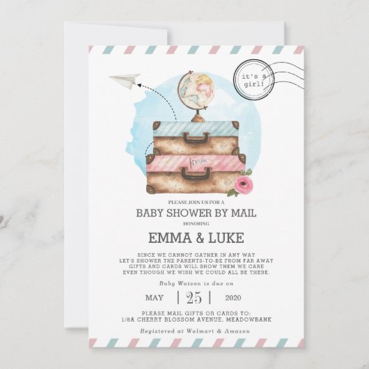  Lange Afstand Baby shower door Mail Briefkaart (Voorkant)