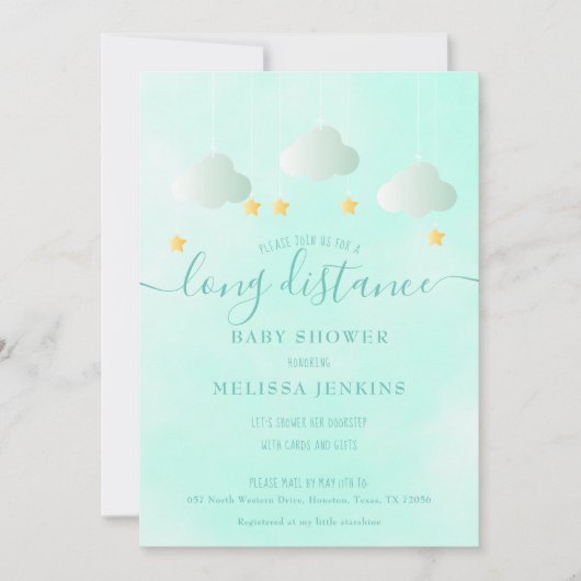 Lange afstand Baby shower per Mail Boy Neutral Kaart (Voorkant)