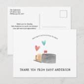 Lange afstand Baby shower per post Dank u Briefkaart (Voorkant / Achterkant)