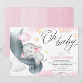 Lange afstand baby shower per post olifantsdouche kaart (Voorkant / Achterkant)