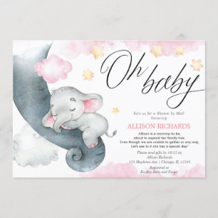 Lange afstand baby shower per post olifantsdouche kaart