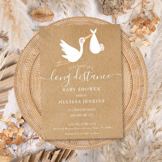 Lange afstand Baby shower Strooi per post Kaart