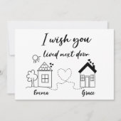 Lange afstand Beste Vrienden Vriendschap Trendy Ka Kaart (Voorkant)