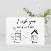 Lange afstand Beste Vrienden Vriendschap Trendy Ka Kaart (Staand voorkant)