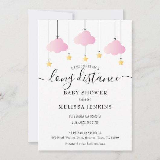 Lange afstand douche | Sprinkle by Mail Pink Kaart (Voorkant)