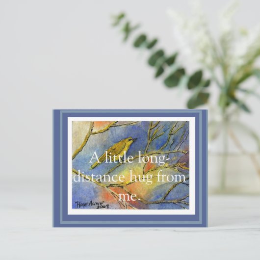 lange afstand knuffel Briefkaart (Staand voorkant)