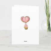 Lange afstand liefde hete luchtballon Valentijnsda Feestdagen Kaart (Achterkant)