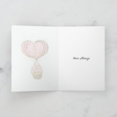 Lange afstand liefde hete luchtballon Valentijnsda Feestdagen Kaart (Binnen)