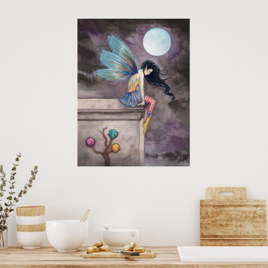 Lange afstand naar beneden vliegend Poster (Keuken)