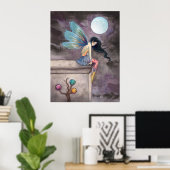 Lange afstand naar beneden vliegend Poster (Thuiskantoor)