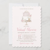 Lange afstand Virtual Baby shower Tiara Cake Kaart (Voorkant)