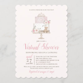 Lange afstand Virtual Baby shower Tiara Cake Kaart