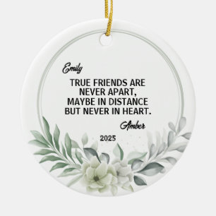 Lange afstand vriend kerstversiering, vriend keramisch ornament