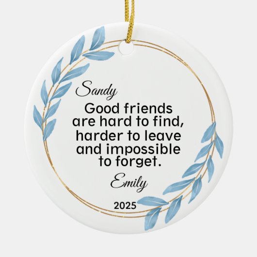 Lange afstand Vriendschap Gift, Bestie Gift Keramisch Ornament (Voorkant)