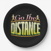 Lange afstand vrouwen — marathonloper papieren bordje (Voorkant)