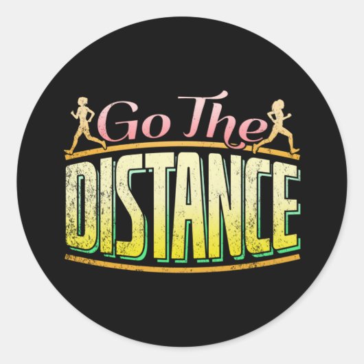 Lange afstand vrouwen — marathonloper ronde sticker (Voorkant)