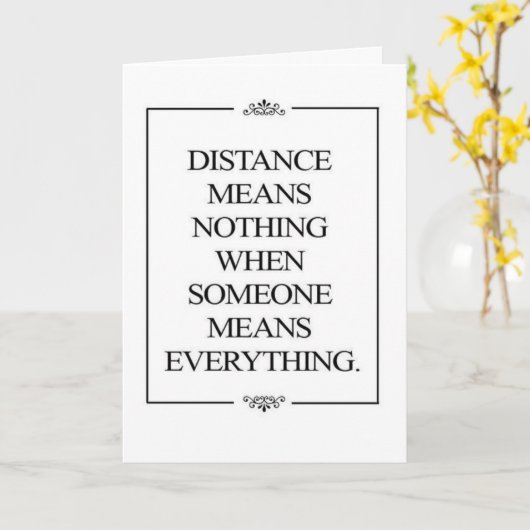 "LANGE AFSTAND" WENST EEN ZEER *SPECIALE VRIEND* KAART (Gele Bloem)