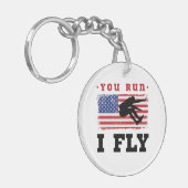 Lange Amerikaanse vlag... je laat me vliegen Sleutelhanger (Voorkant Links)