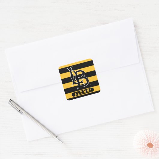 Lange band deelstaat Alumni Stripes Vierkante Sticker (Envelop)