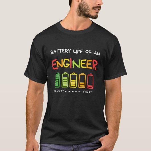 Lange batterijduur van een technicus-evaluatie Eng T-shirt (Voorkant)