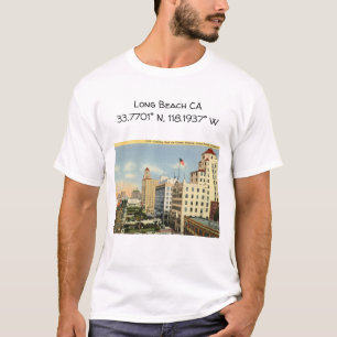 Lange Beach CA-kaartcoördinaten  stijl T-shirt