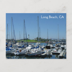Lange beach Lighthouse & Sailing Boats Briefkaart! Briefkaart