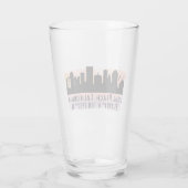 Lange beach Skyline Latitude en Longitude Pint Glas (Achterkant)