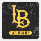 Lange beach state Alumni Distress Vierkante Sticker (Voorkant)