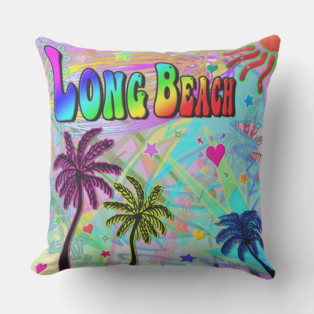 Lange Beach Vivid Romance Pillow Buitenkussen (Voorkant)