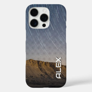Lange belichtingssterren boven de berg - nachtelij iPhone 16 pro hoesje
