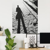 Lange benen silhouet poster (Thuiskantoor)