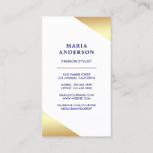 Lange Blauwe Jurk Vorm Mannequin Mode Stylist Visitekaartje (Achterkant)