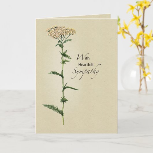 Lange Bloem Sympathie Kaart (Gele Bloem)