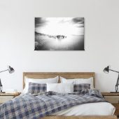 Lange blootstelling aan een strand in Rabac, Kroat Canvas Afdruk (Insitu (Slaapkamer))