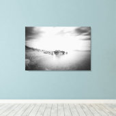 Lange blootstelling aan een strand in Rabac, Kroat Canvas Afdruk (Insitu (Houten vloer))