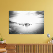 Lange blootstelling aan een strand in Rabac, Kroat Canvas Afdruk (Insitu (Woonkamer))